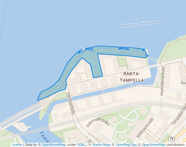 walking in Kiiskisaarenpuisto map in Tampere