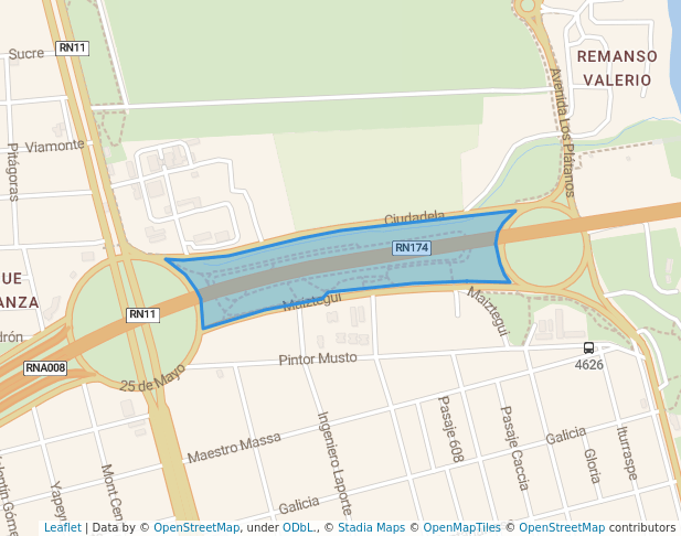 walking in Parque de la Cabecera map in Rosario