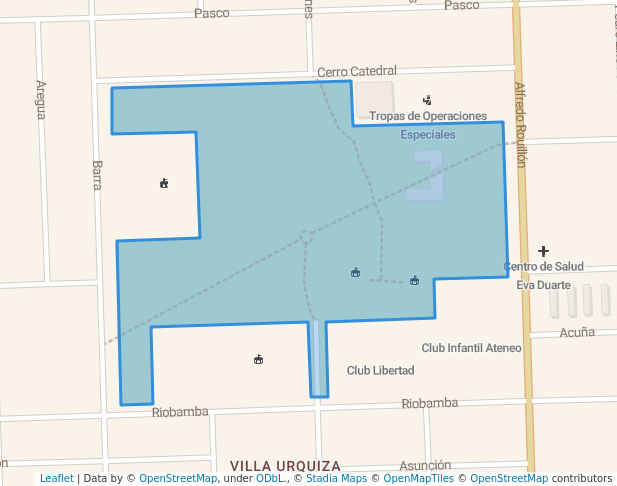 walking in Parque Doctor Ricardo Balbín map in Rosario