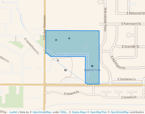walking in Optimist Park map in Nampa