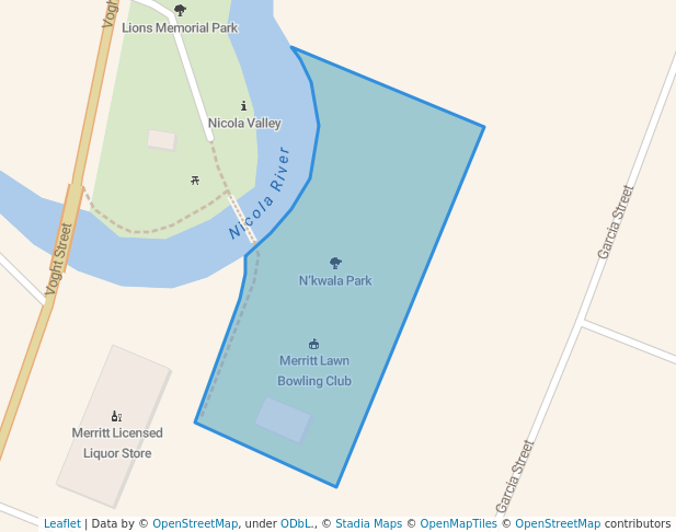 walking in N’kwala Park map in Merritt