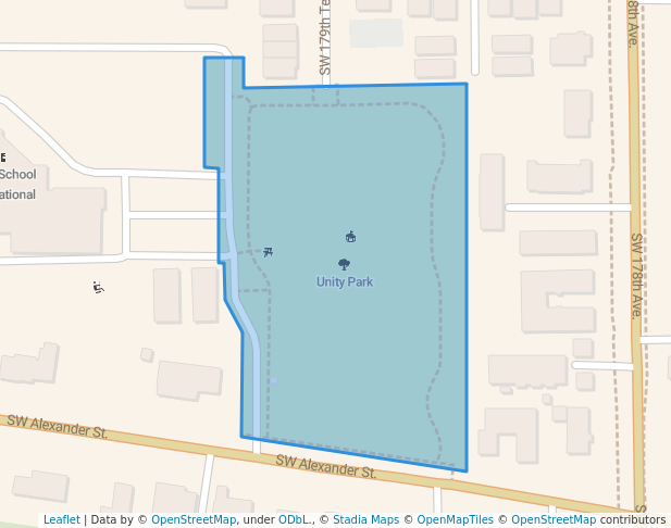 walking in Unity Park map in Aloha