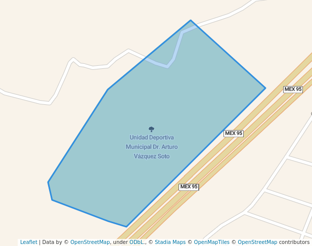 walking in Unidad Deportiva Municipal Dr. Arturo Vázquez Soto map in Zumpango del Río