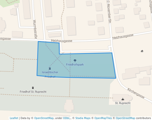 walking in Friedhofspark map in Klagenfurt am Wörthersee