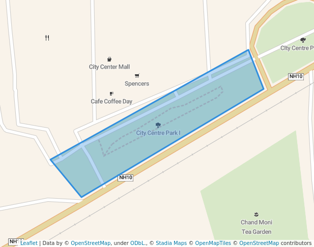 walking in City Centre Park I map in Siliguri