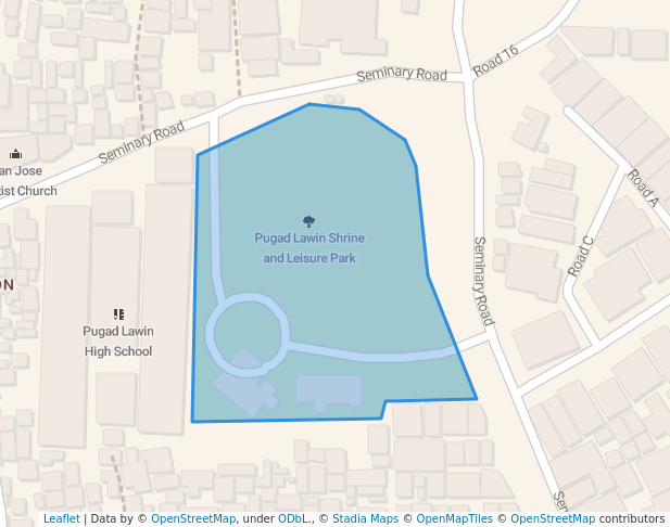 walking in Pugad Lawin Shrine and Leisure Park map in Quezon City