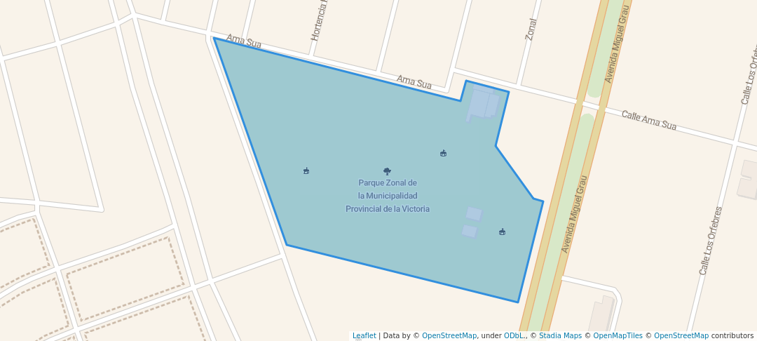 walking in Parque Zonal de la Municipalidad Provincial de la Victoria map in La Victoria