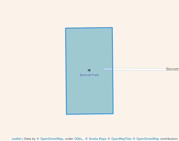 walking in Bennett Park map in Rock Falls