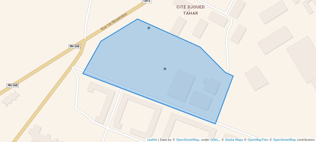 walking in Djouad Tahar map in Azzaba