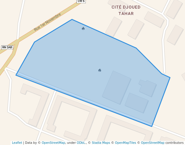 walking in Djouad Tahar map in Azzaba