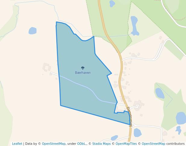 walking in Bærhaven map in Fredensborg