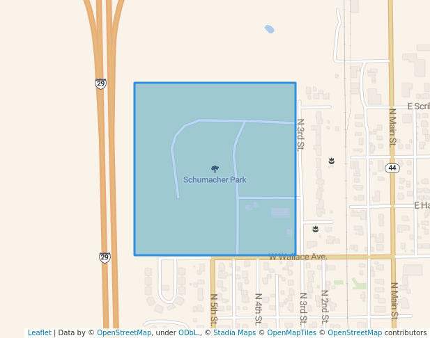 walking in Schumacher Park map in Drayton