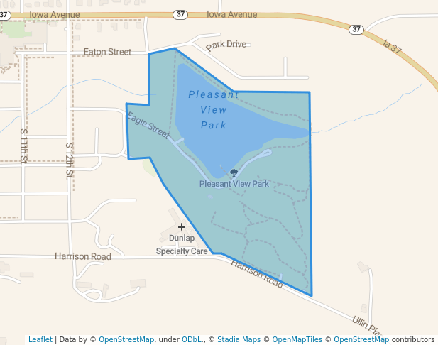 walking in Pleasant View Park map in Dunlap