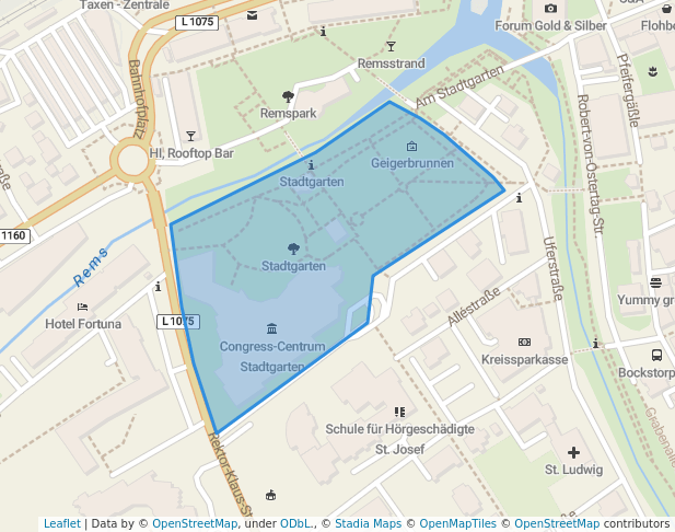 walking in Stadtgarten map in Schwäbisch Gmünd