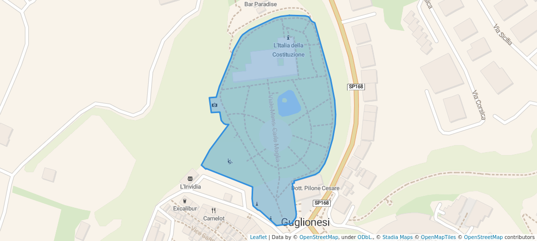 walking in Parco Castellara map in Guglionesi