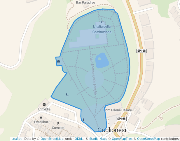 walking in Parco Castellara map in Guglionesi
