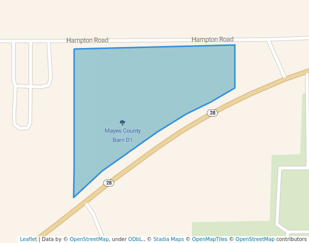 walking in Mayes County Barn D1 map in Adair