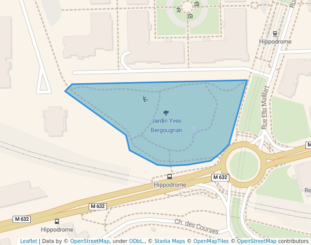 walking in Jardin Yves Bergougnan map in Toulouse