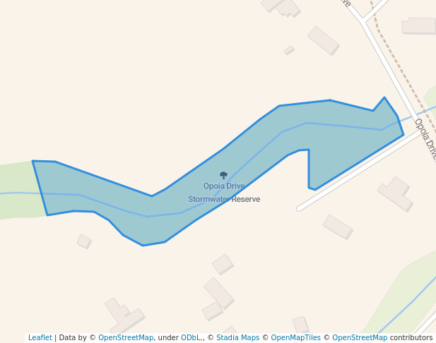 walking in Opoia Drive Stormwater Reserve map in Āwhitu