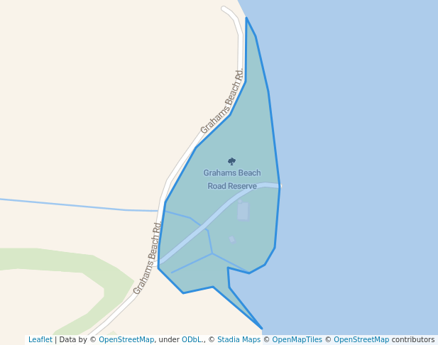 walking in Grahams Beach Road Reserve map in Manukau Heads