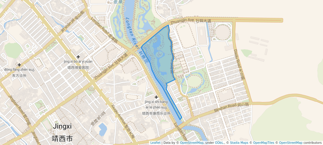 walking in 靖西龙潭湿地公园 map in Bai Se Shi