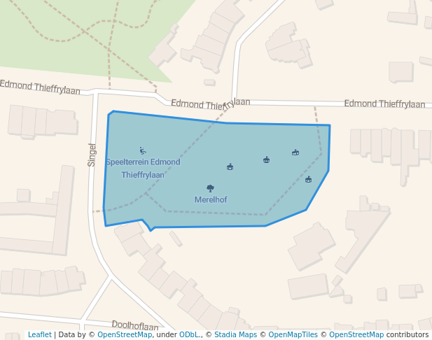 walking in Merelhof map in Mortsel