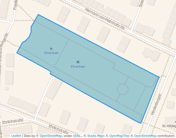 walking in Hindenburgpark map in Leverkusen