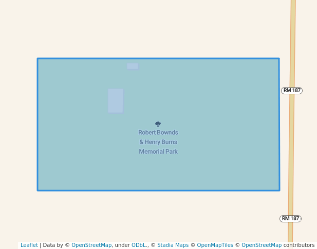walking in Robert Bownds & Henry Burns Memorial Park map in Utopia
