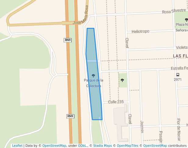 walking in Parque de la Colectora map in Rosario