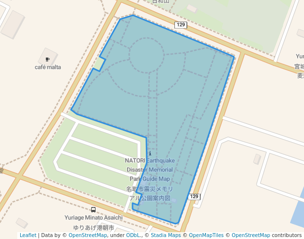 walking in NATORI Earthquake Disaster Memorial Park map in Natori