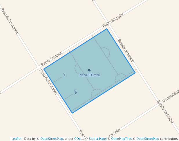 walking in Plaza El Ombú map in Grand Bourg