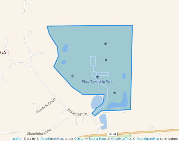 walking in Plato Township Park map in Plato Center
