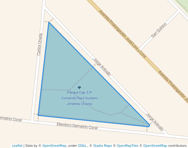 walking in Parque Cap. E.P Comando Raul Gustavo Jimenez Chavez map in Chiclayo