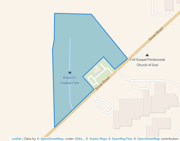 walking in Robert G. Feather Park map in Berrien Springs