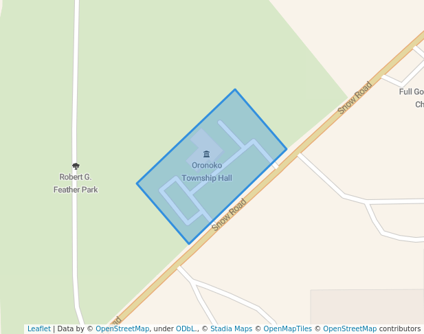 walking in Robert G. Feather Park map in Berrien Springs