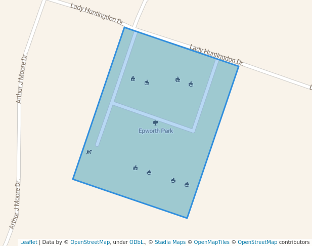 walking in Epworth Park map in St. Simons Island
