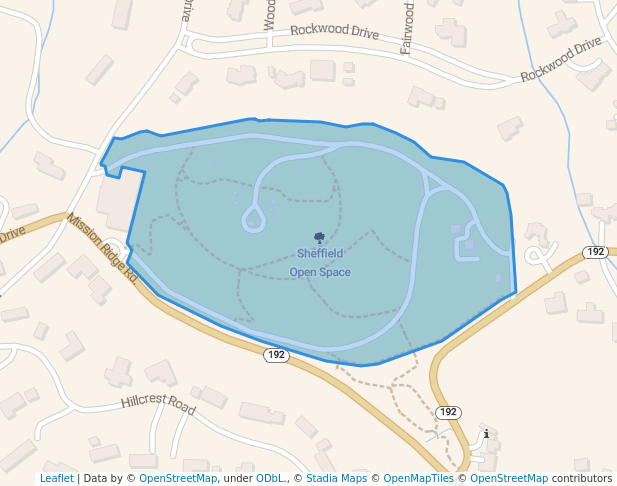 walking in Sheffield Open Space map in Santa Barbara