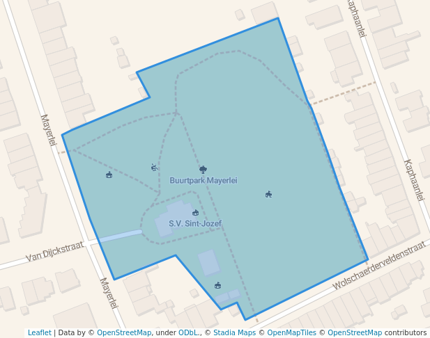 walking in Buurtpark Mayerlei map in Mortsel