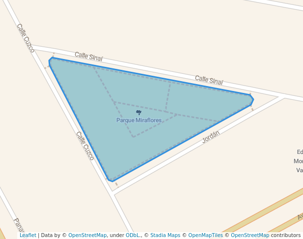 walking in Parque Miraflores map in Chiclayo