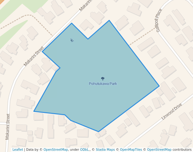 walking in Pohutukawa Park map in Paraparaumu