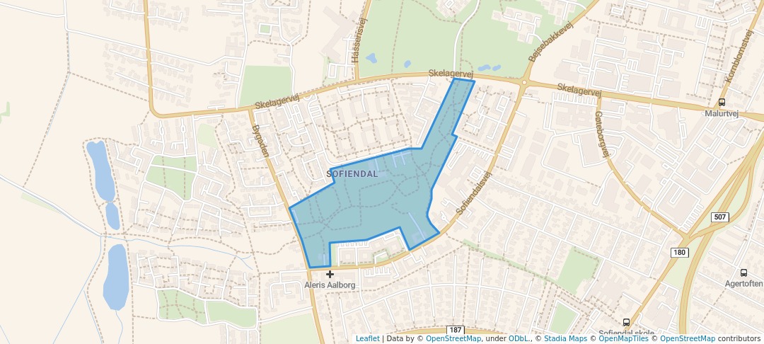 walking in Mulighedernes Park map in Aalborg