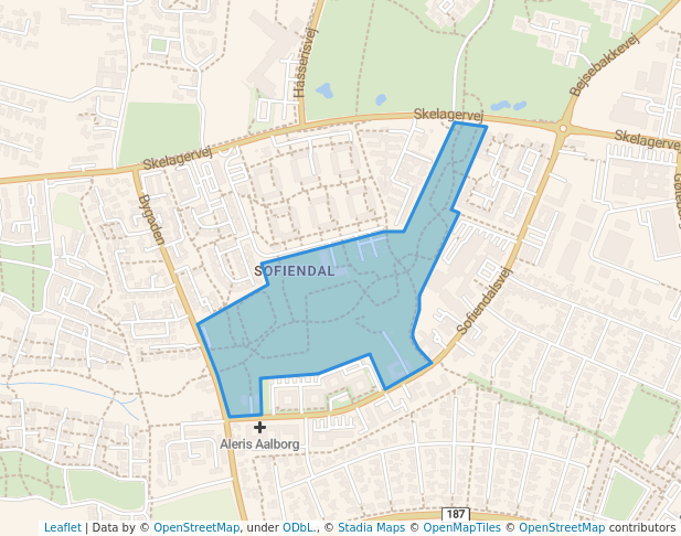 walking in Mulighedernes Park map in Aalborg