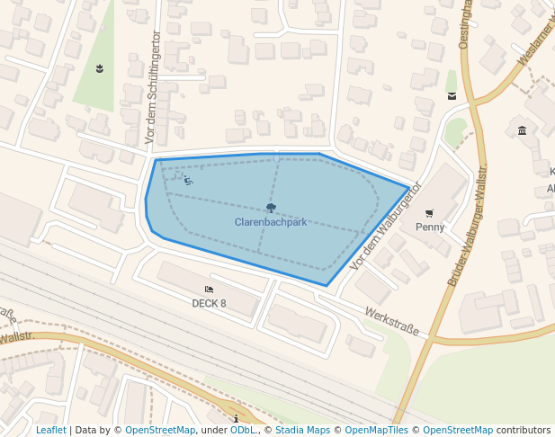 walking in Clarenbachpark map in Soest