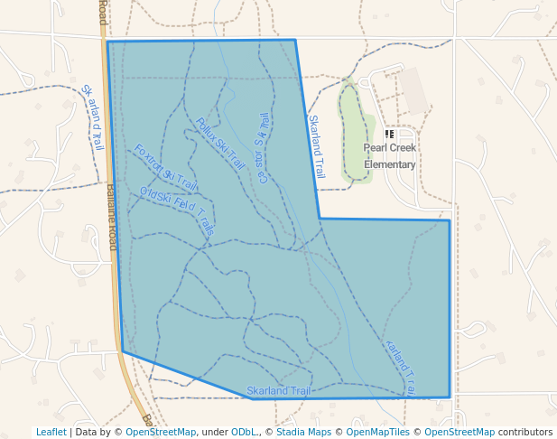 walking in Pearl Creek Park map in Fairbanks