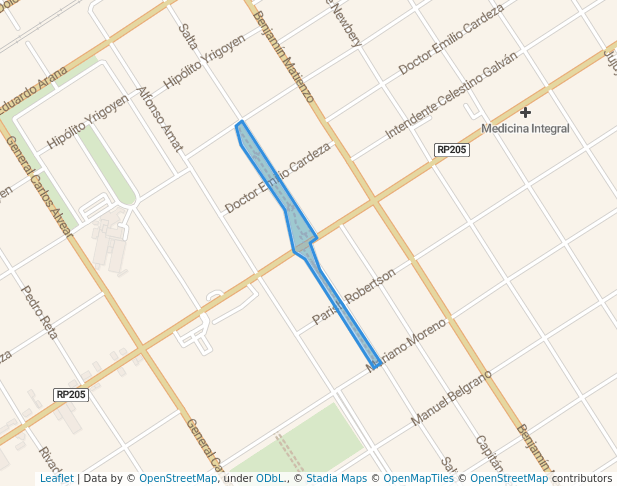 walking in Plaza de la Memoria map in Monte Grande