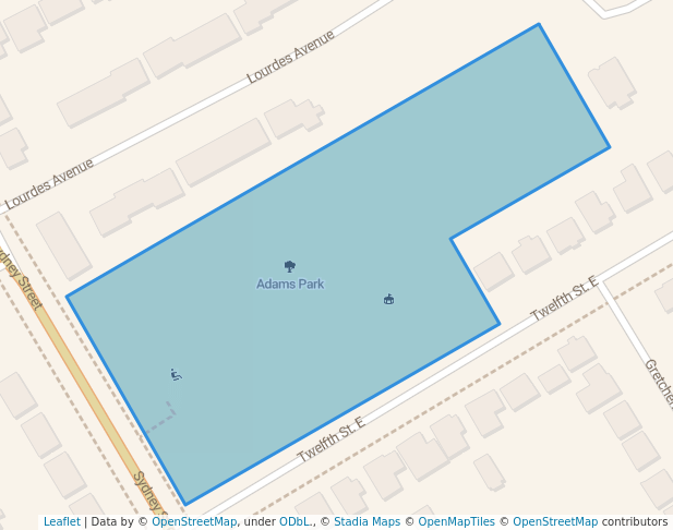 walking in Adams Park map in Cornwall