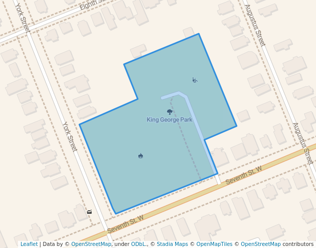 walking in King George Park map in Cornwall
