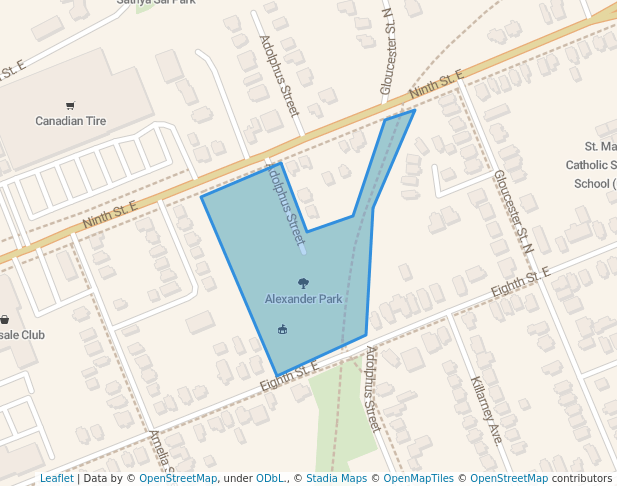 walking in Alexander Park map in Cornwall