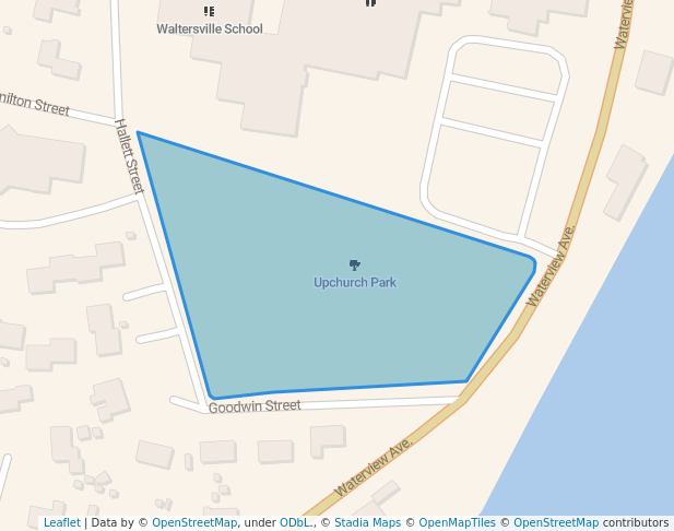 walking in Upchurch Park map in Bridgeport