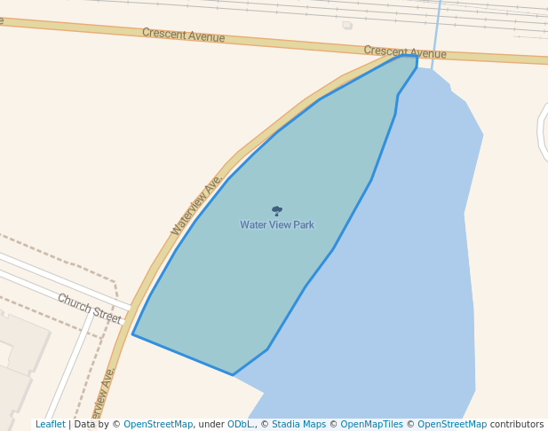 walking in Water View Park map in Bridgeport